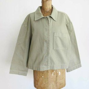 STAINED - LACAUSA Jane Chore Jacket Aloe Green S Boxy